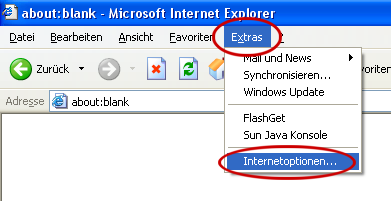 Internet Explorer - Schritt 1