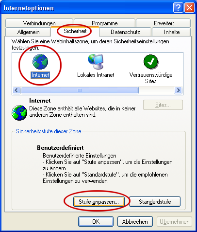 Internet Explorer - Schritt 2